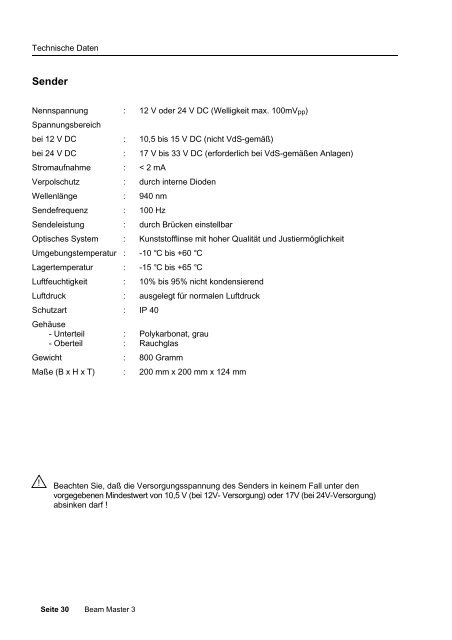 Novar - Linearer Rauchmelder Beam Master 3 - IGS-Industrielle ...