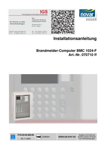 Brandmelder-Compoter BMC 1024-F - IGS-Industrielle ...