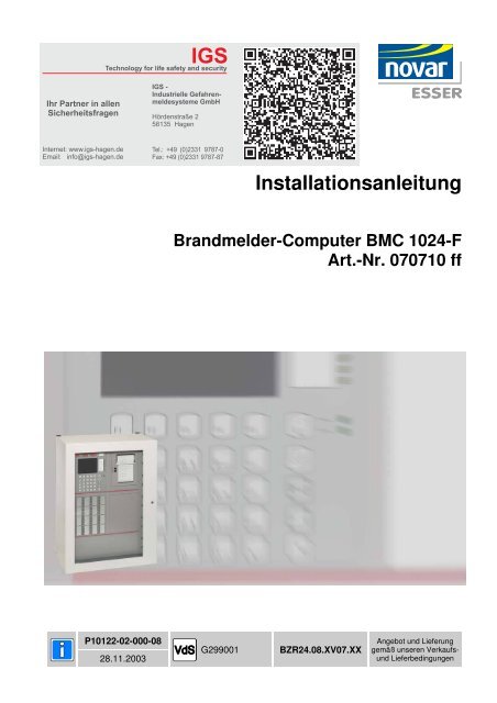 Brandmelder-Compoter BMC 1024-F - IGS-Industrielle ...