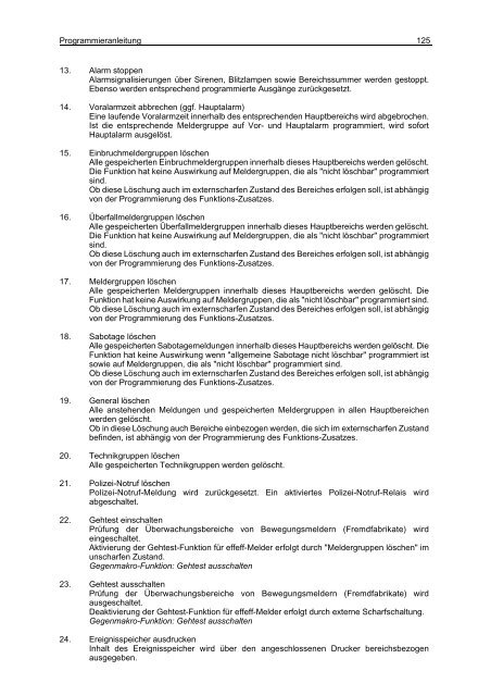 Einbruchmelderzentrale 561-MB8 - Programmierung