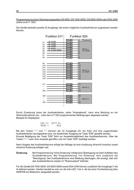 Einbruchmelderzentrale 561-MB8 - Programmierung