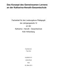 Facharbeit Inklusion - Katharina-Henoth-Gesamtschule
