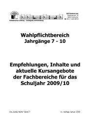 Wahlpflichtbereich - Integrierte Gesamtschule Roderbruch