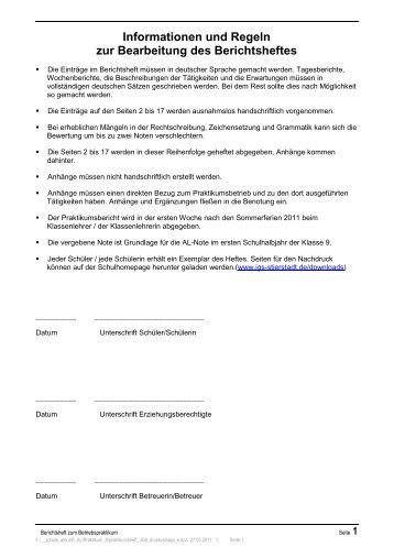 Informationen und Regeln zur Bearbeitung des ... - IGS Stierstadt