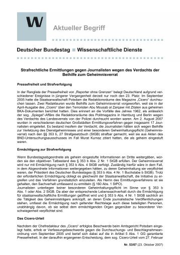 Aktueller Begriff - Deutscher Bundestag