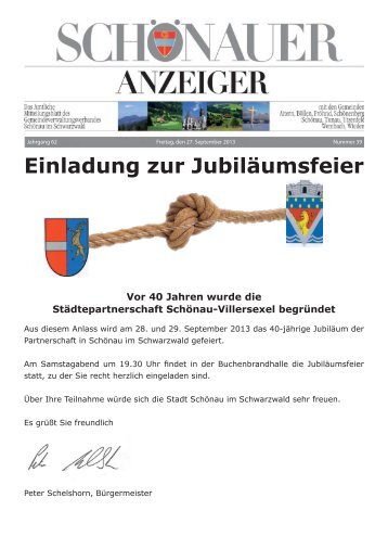 Einladung zur Jubiläumsfeier - GVV Schönau