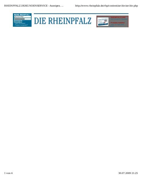 RHEINPFALZ.DE/KUNDENSERVICE - Anzeigen, ... http://www ...