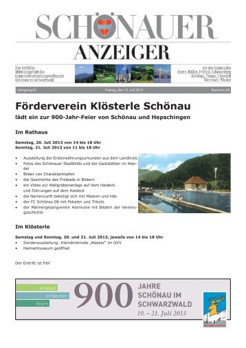 Förderverein Klösterle Schönau - GVV Schönau