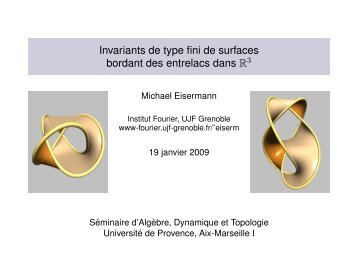 Invariants de type fini de surfaces bordant des entrelacs dans R3