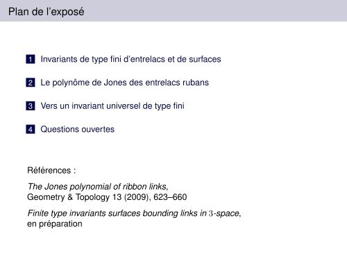 Invariants de type fini de surfaces bordant des entrelacs dans R3