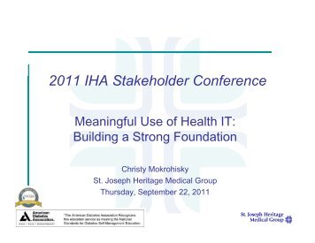Building a Strong Foundation - Integrated Healthcare Association