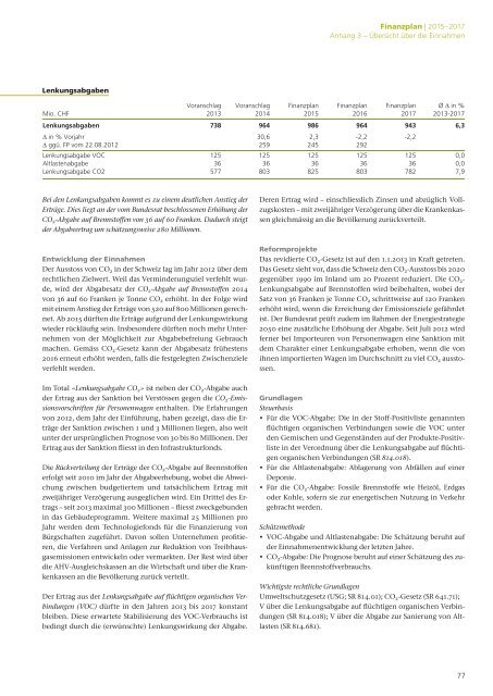 Finanzplan 2015–2017 - Eidgenössische Finanzverwaltung EFV