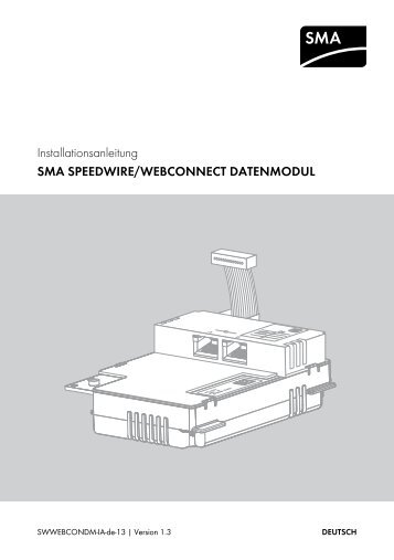 SMA SPEEDWIRE/WEBCONNECT DATENMODUL - SMA Solar ...