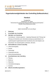 Organisationsmöglichkeiten des Controlling - Hochschule für ...