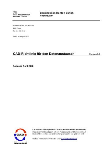 CAD-Richtlinie für den Datenaustausch - Hochbauamt - Kanton Zürich