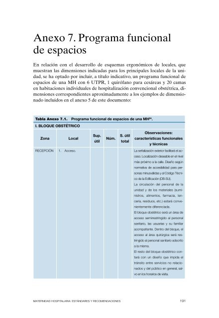 Maternidad Hospitalaria - Ministerio de Sanidad y PolÃ­tica Social