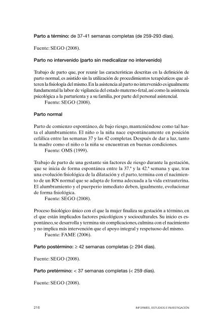 Maternidad Hospitalaria - Ministerio de Sanidad y PolÃ­tica Social