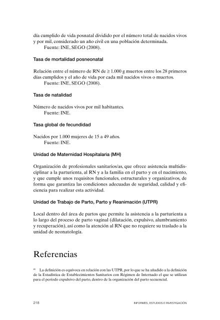 Maternidad Hospitalaria - Ministerio de Sanidad y PolÃ­tica Social