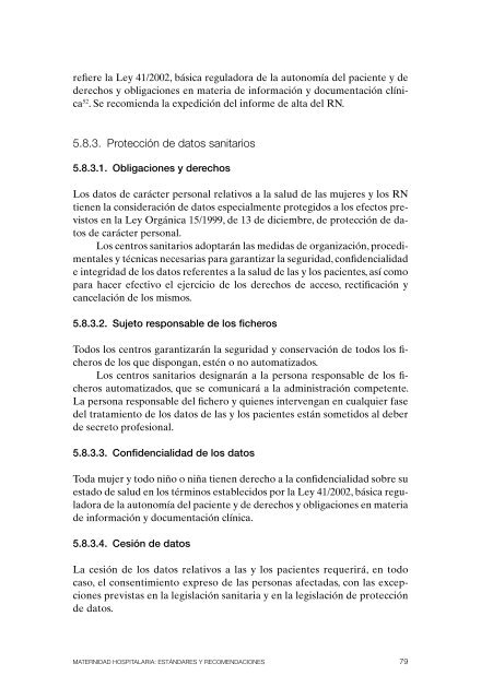 Maternidad Hospitalaria - Ministerio de Sanidad y PolÃ­tica Social