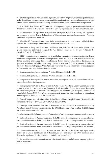 Maternidad Hospitalaria - Ministerio de Sanidad y PolÃ­tica Social