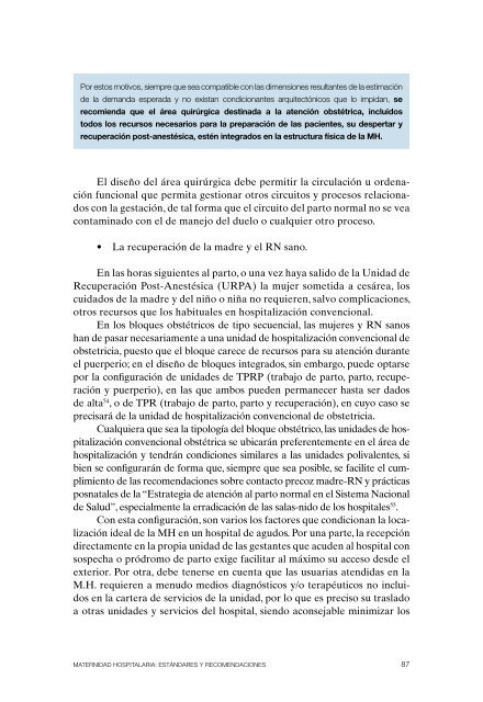 Maternidad Hospitalaria - Ministerio de Sanidad y PolÃ­tica Social