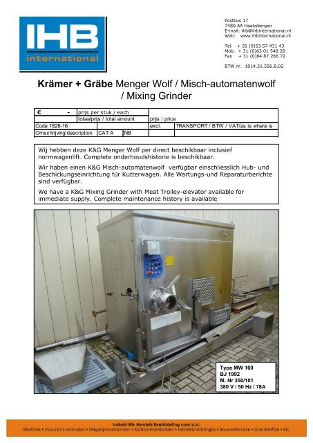 Krämer + Gräbe Menger Wolf / Misch ... - IHB International
