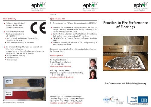 Reaction to Fire Performance of Floorings - IhD