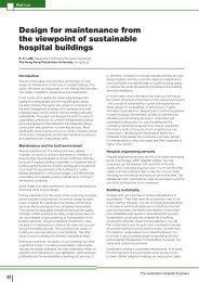 Design for maintenance from the viewpoint of sustainable hospital ...