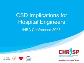 Central Sterilising Department Implications for Hospital Engineers