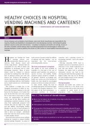 Healthy choices in hospital vending machines and canteens?