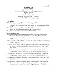 Curriculum Vitae - Institute for Health, Health Care Policy and Aging ...