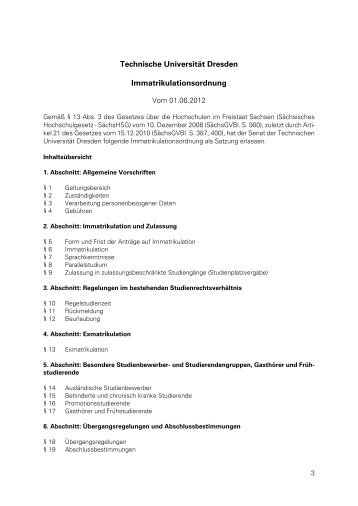 Immatrikulationsordnung - Verw.tu-dresden.de - Technische ...