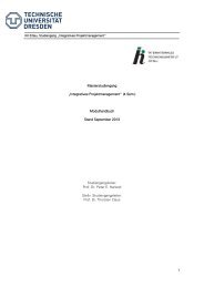 â€žIntegratives Projektmanagementâ€œ (4 Sem.) - IHI Zittau