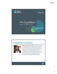Session 4 Slides - IHI Expedition Mobility in the Intensive Care Unit