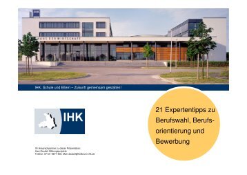 21 Expertentipps zur Berufswahl - IHK-Bildungsmesse