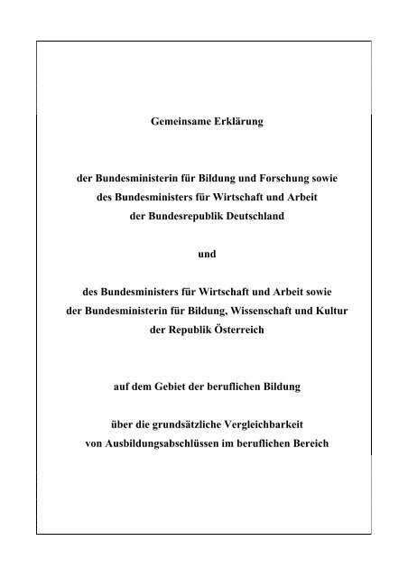 Gemeinsame ErklÃ¤rung der Bundesrepublik ... - IHK FOSA