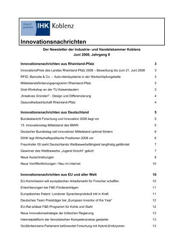 Innovationsnachrichten - IHK Koblenz