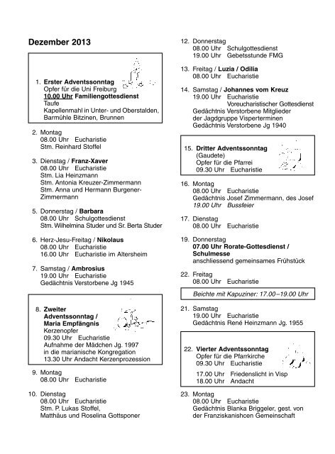 Pfarrblatt Visperterminen - Heidadorf