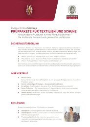 PRÜFPAKETE FÜR TEXTILIEN UND SCHUHE - Bureau Veritas