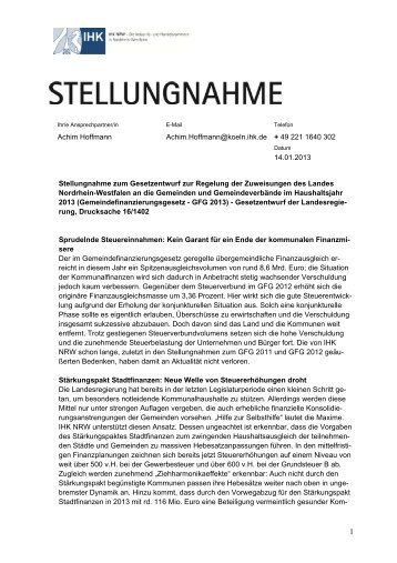 Achim Hoffmann Achim.Hoffmann@koeln.ihk.de + 49 ... - IHKs in NRW