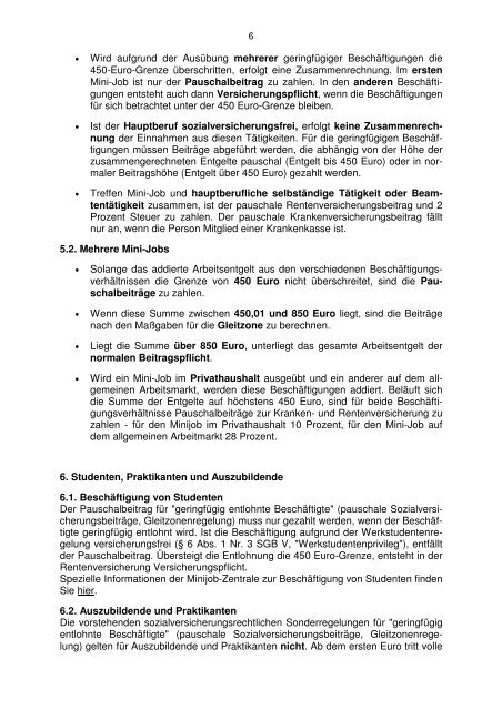 Geringfügige und kurzfristige Beschäftigungen - IHK Nürnberg für ...