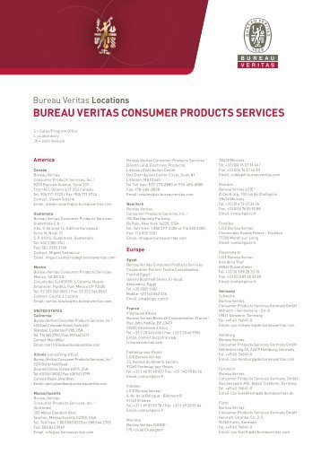 BUREAU VERITAS CONSUMER PRODUCTS SERVICES