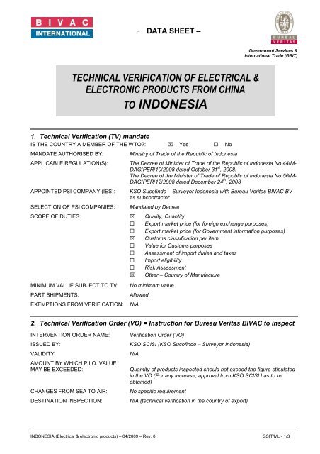 Data Sheet Bureau Veritas