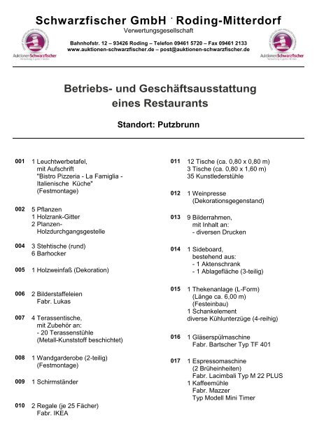 Schwarzfischer GmbH Roding-Mitterdorf