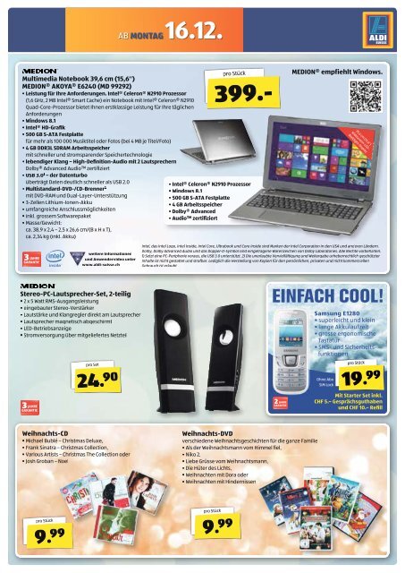 ab Montag, 16.12. - ALDI SUISSE AG