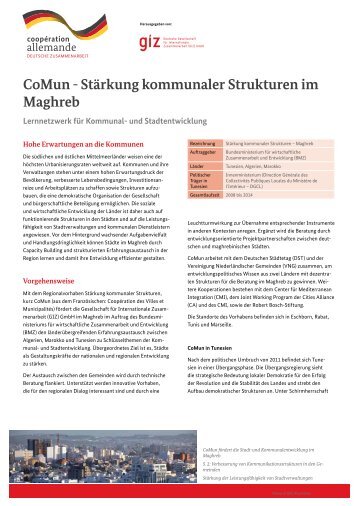 CoMun - Stärkung kommunaler Strukturen im Maghreb (pdf ... - GIZ
