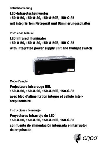 LED-Infrarotscheinwerfer 150-A-50, 150-A-20, 150-A-50R, 150-C-35 ...