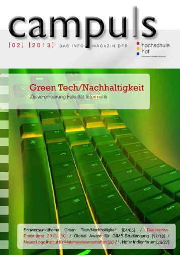 Green Tech/Nachhaltigkeit - Hochschule Hof