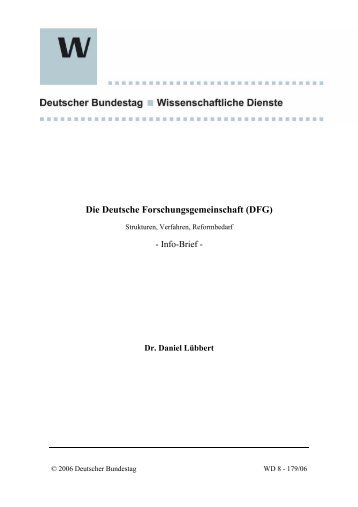 Die Deutsche Forschungsgemeinschaft (DFG) - Deutscher Bundestag