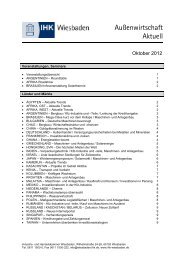 Newsletter AuÃenwirtschaft - Ausgabe Oktober 2012 - IHK Wiesbaden